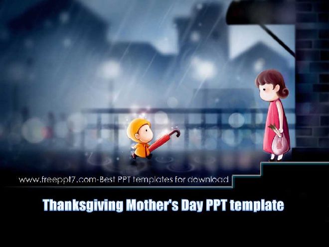 <b>Thanksgiving Mother's Day PPT template</b>