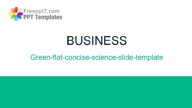 <b>Green flat concise science slide template</b>