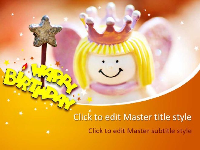 <b>Cute magic little princess birthday PPT template</b>