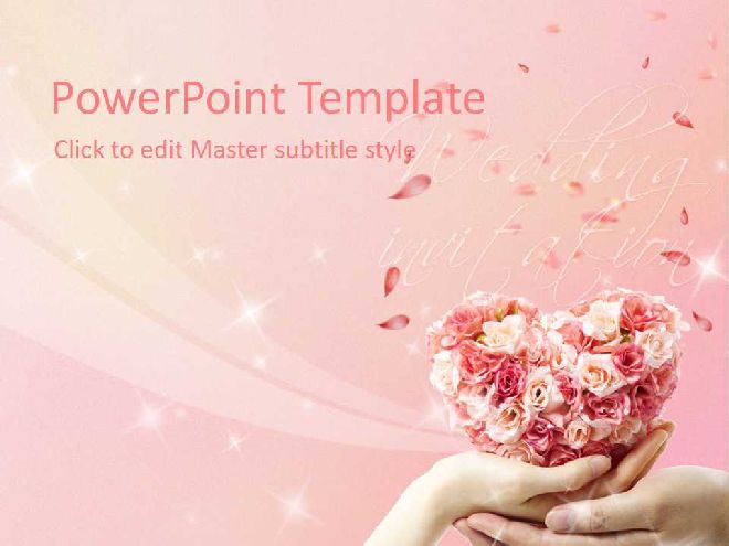 <b>Pink romantic wedding theme PPT template</b>