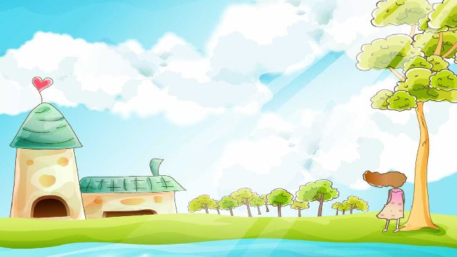 <b>Idyllic landscape PowerPoint background</b>