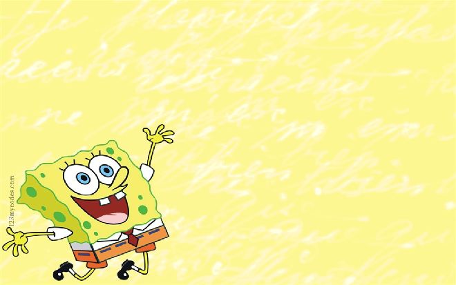 Color cute SpongeBob PPT background p