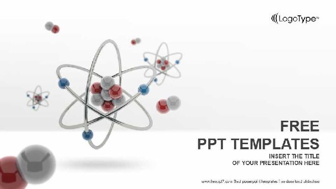 Widescreen 3D Atom Model PowerPoint Templates