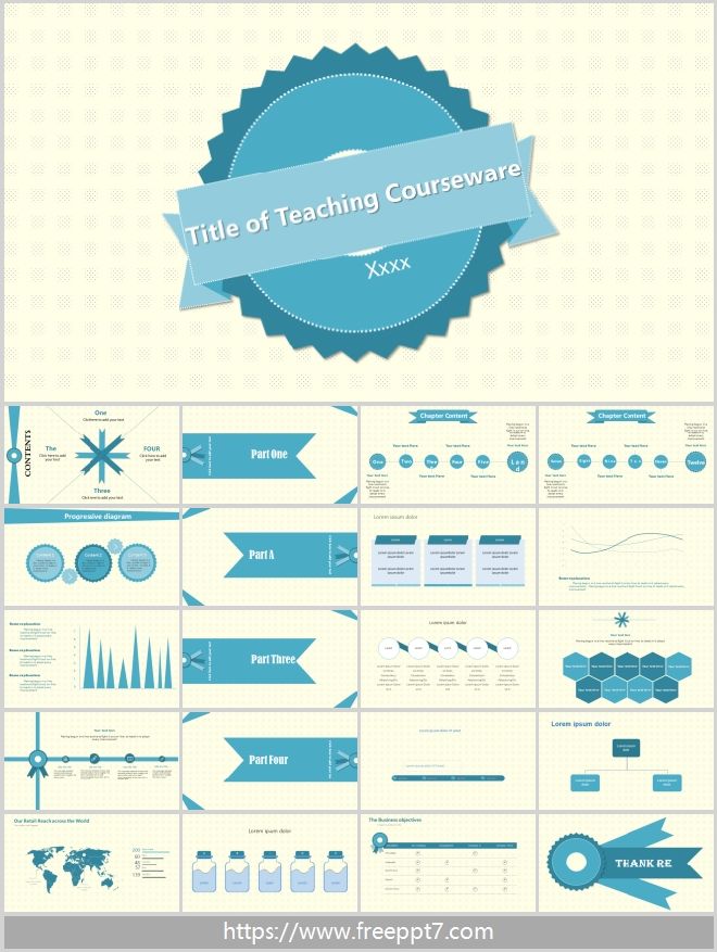 Simple math courseware PowerPoint template & Google Slides