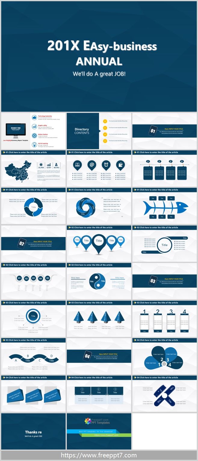 PowerPoint Template with Blue Simplicity Style_Best PowerPoint