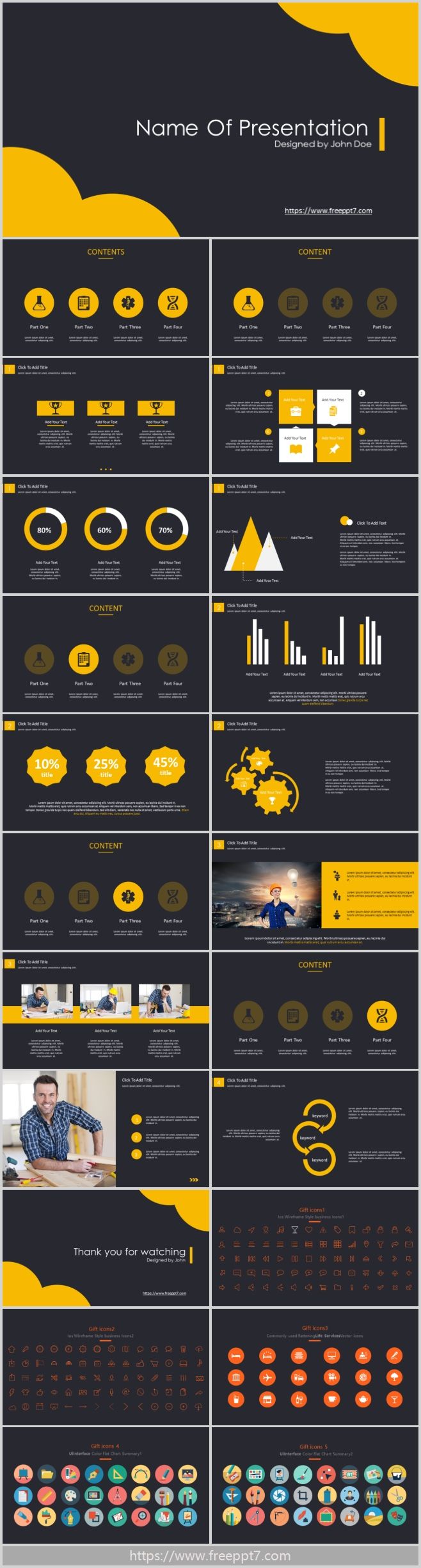 Yellow and Black Background PowerPoint Templates & Google Slides