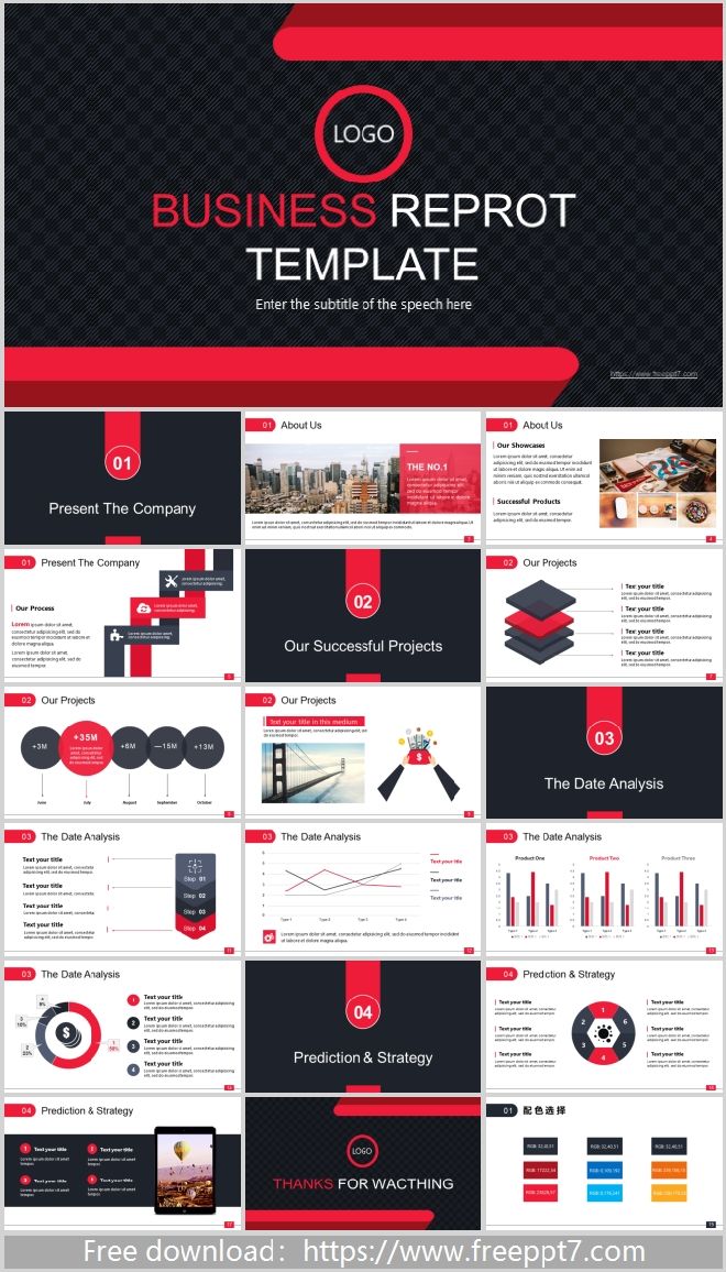 Black red simple business PowerPoint Templates_Best PowerPoint