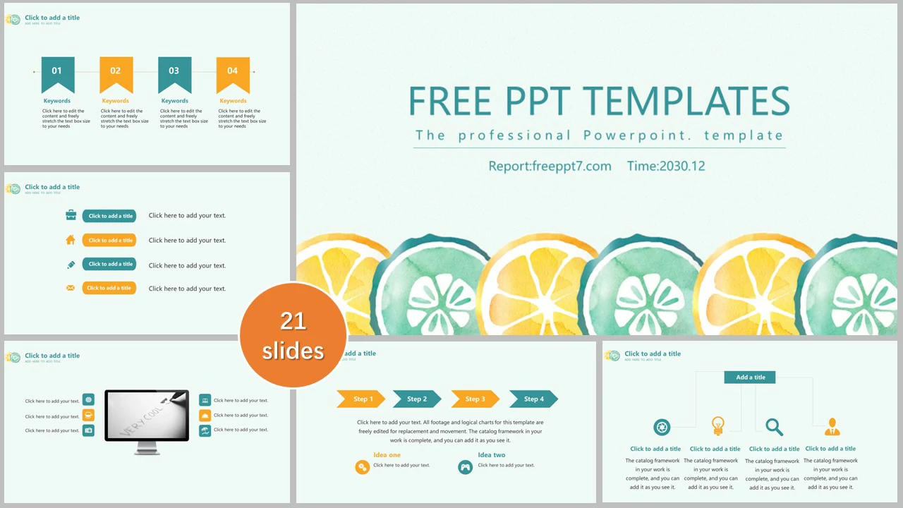 <b>Fresh watercolor orange PowerPoint Templates</b>