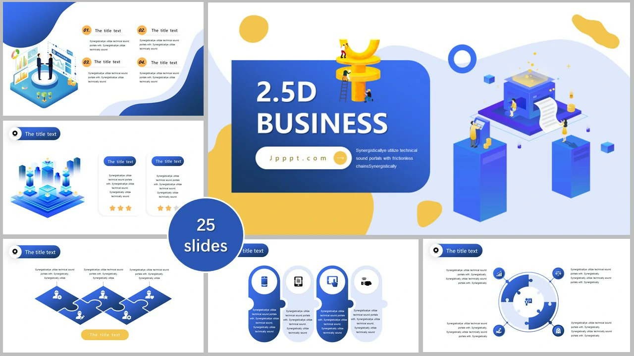 2.5D flat business PowerPoint templates