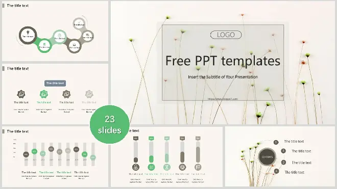 <b>Fresh plant small flower PowerPoint Templates</b>