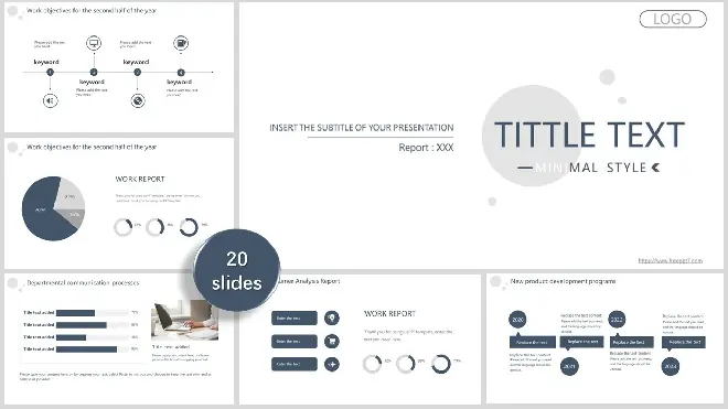 Minimalist Work Report PowerPoint