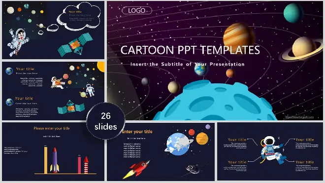 <b>Cartoon Space Theme PowerPoint Templates</b>