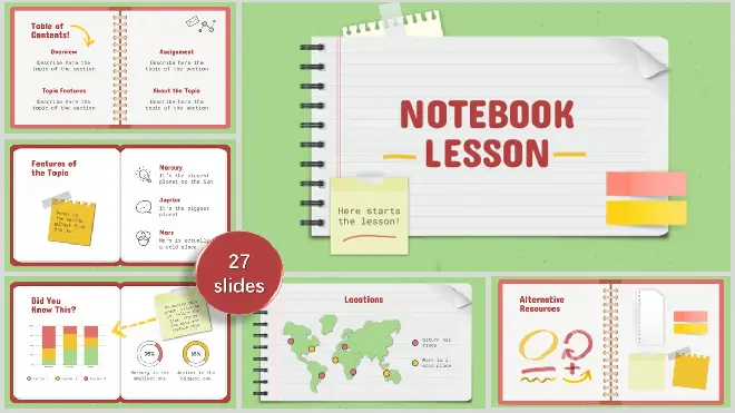 Notebook lesson PowerPoint templa