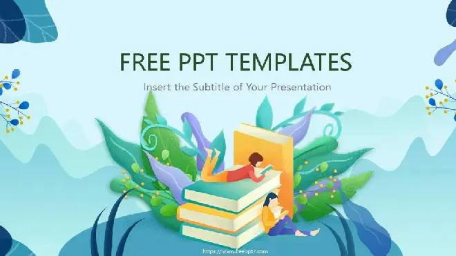 <b>Illustration style reading theme PowerPoint Templates</b>