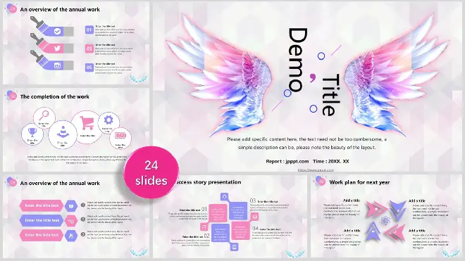 Angel wings working PowerPoint templates