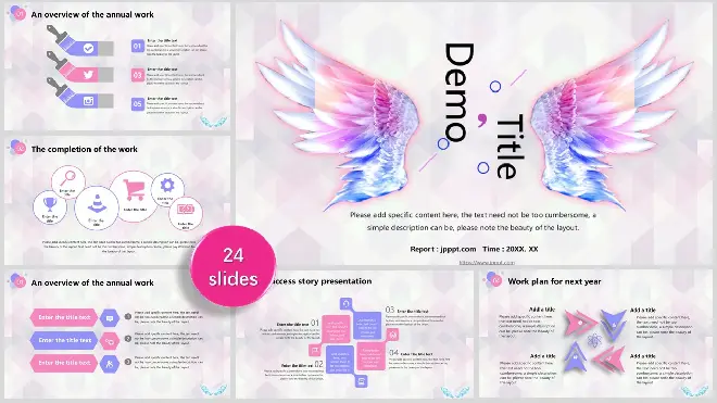 <b>Angel wings working PowerPoint templates</b>