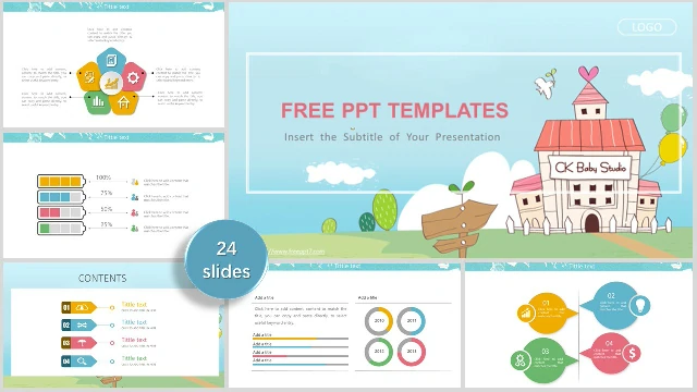 Cartoon Work Summary PowerPoint Templates