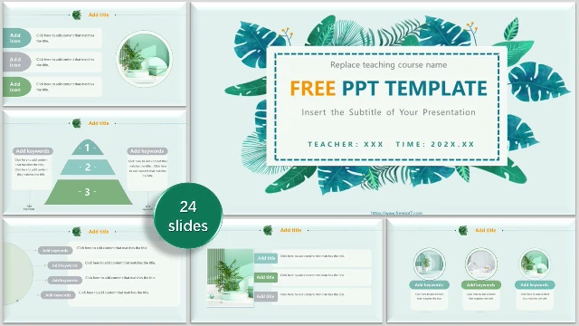 <b>Beautiful leaves background PowerPoint Templates</b>