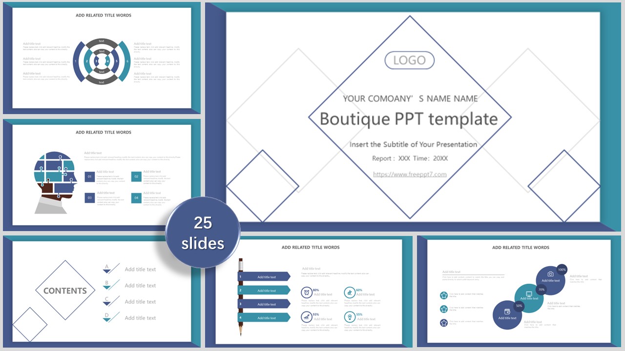 <b>Blue Simple Business PowerPoint Templates</b>