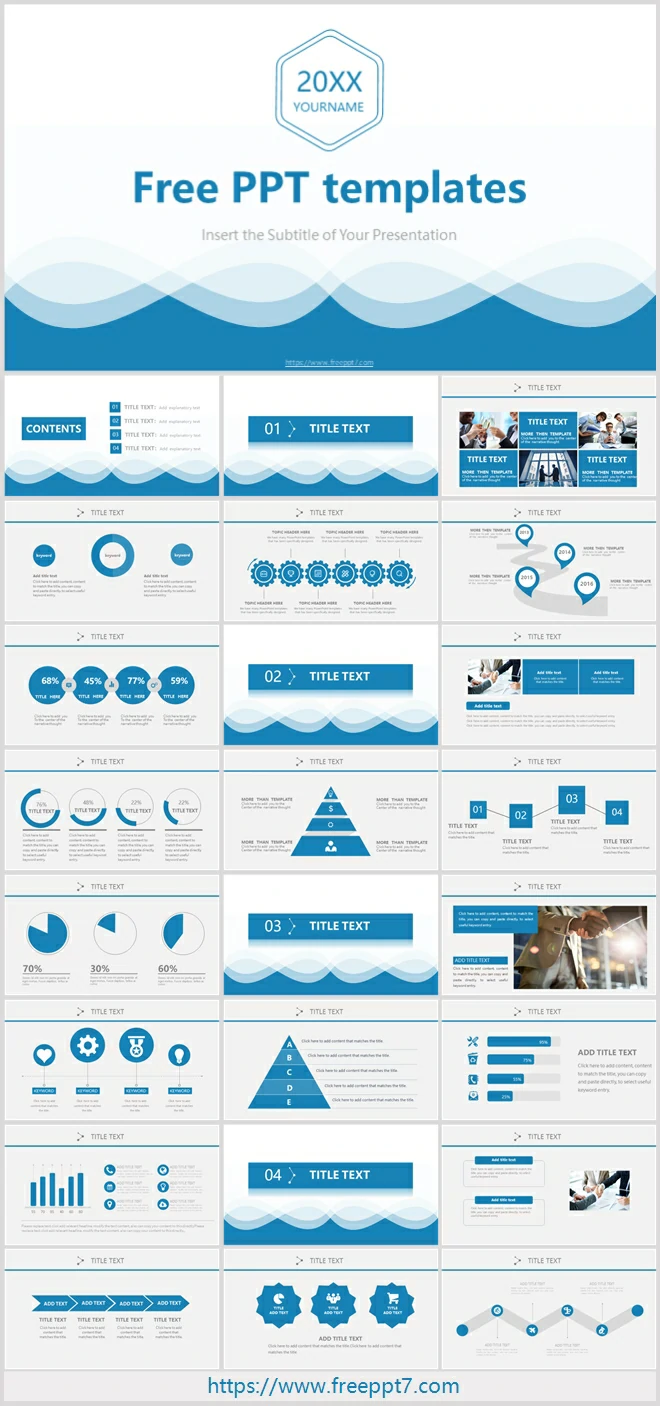 Blue ripple monthly summary PowerPoint Templates & Google Slides