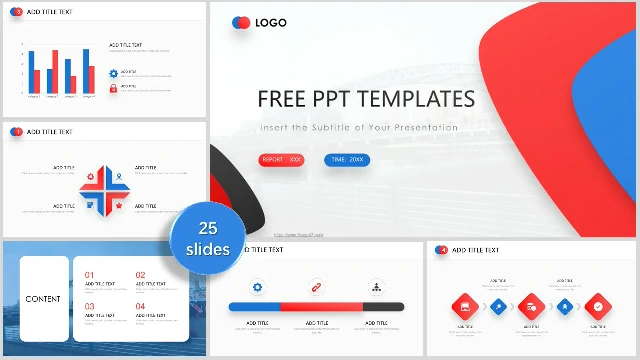 <b>Red and blue color business PowerPoint templates</b>