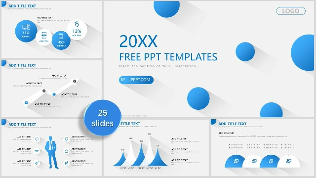 <b>Blue dots general business PPT templates</b>