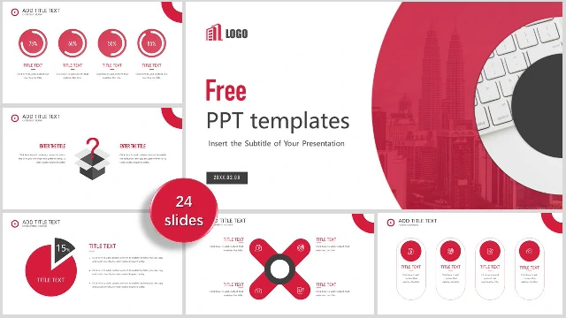 <b>Red simple business PPT templates</b>
