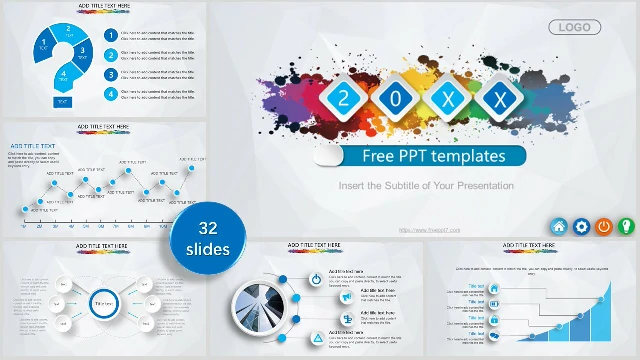 <b>Micro stereo color ink business PPT templates</b>