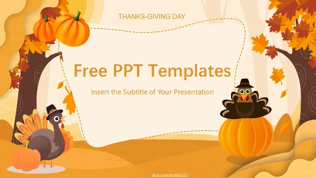 Cartoon style thanksgiving PowerPoint Templates