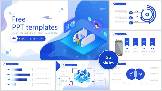 <b>Blue 2.5D style business PowerPoint Templates</b>