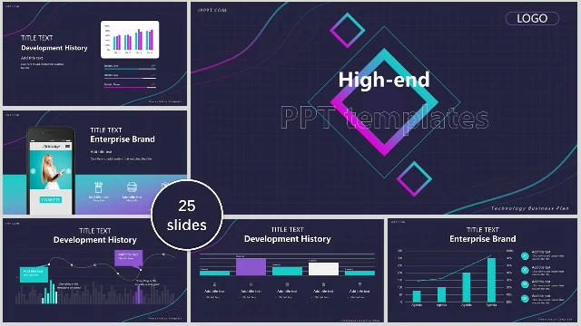 Blue High-end Business PowerPoint Templates