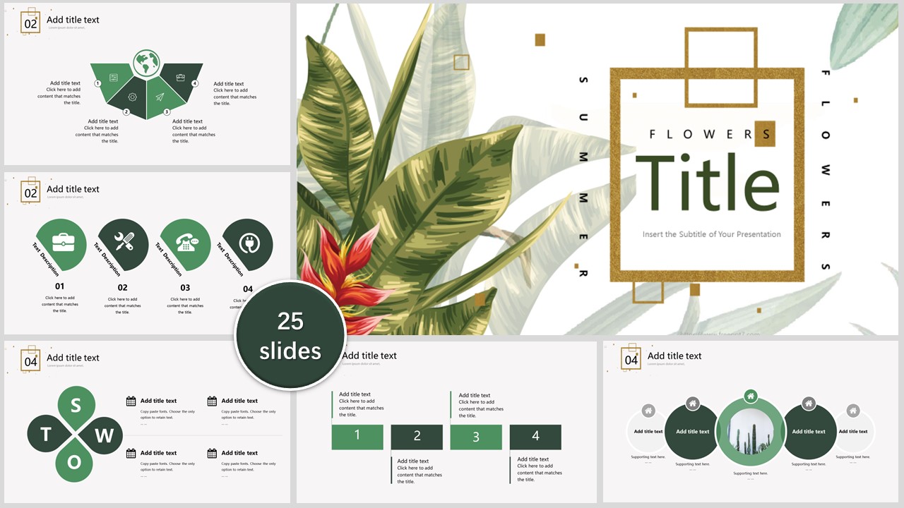 Broadleaf plant background business PowerPoint Templates