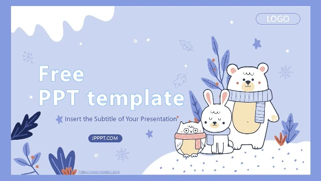 Cartoon Little Animals PowerPoint Templates