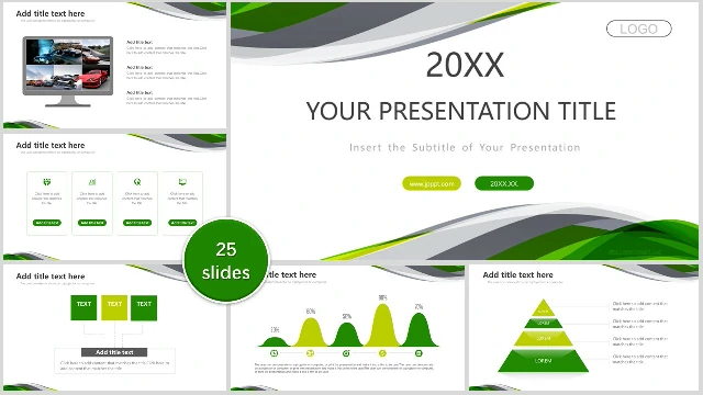Green Abstract Curve PowerPoint Templates