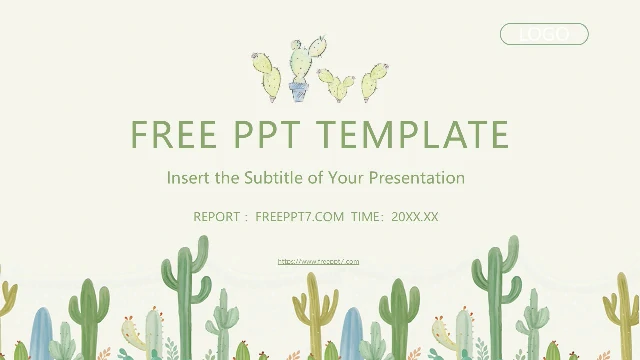 <b>Pretty Cactus Background PowerPoint Templates</b>