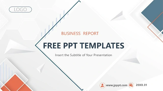 Blue Orange Polygon Business PowerPoint Templates