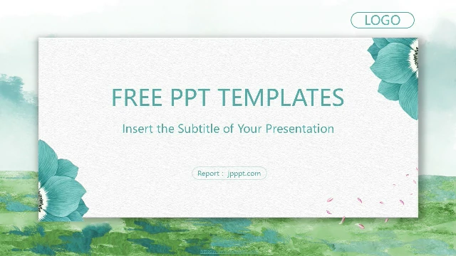 Fresh watercolor style business PowerPoint templates