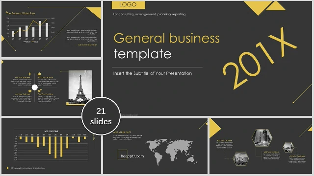 <b>Yellow and black business PowerPoint templates</b>
