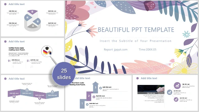Purple vector flower business PowerPoint templates