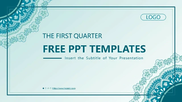 <b>Blue Classical Pattern Business PowerPoint Templates</b>