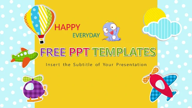 Cartoon Cute Children PowerPoint 