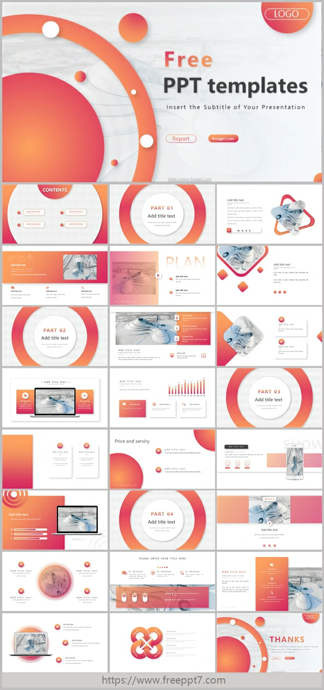 Orange Gradient Style Business PowerPoint Templates