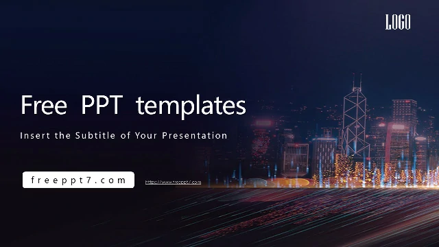 <b>City Night High-end Business PowerPoint Templates</b>