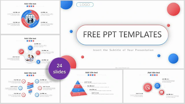 Red and Blue Gradient Business PowerPoint Templates