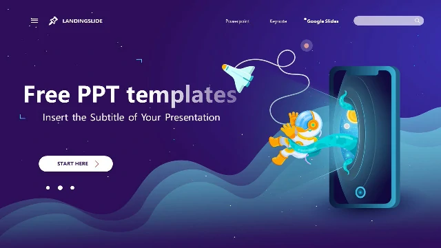 Blue space technology style PowerPoint templates