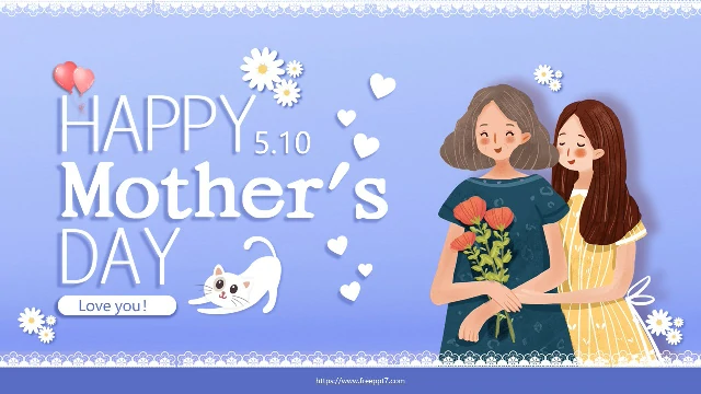 Blue Mother's Day Presentation PowerPoint Templates