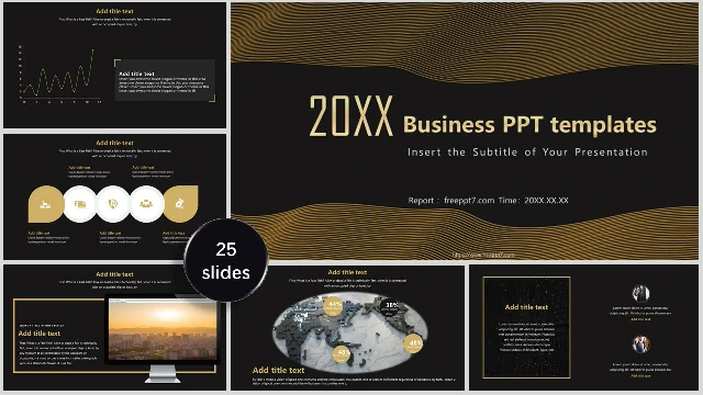 <b>Black and Gold Style Business PowerPoint Templates</b>