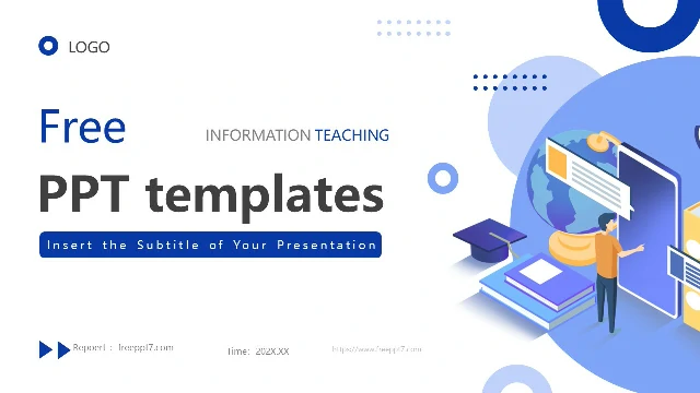 Blue vector information theme PowerPoint templates