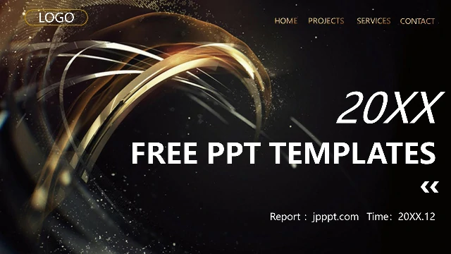 High-end Black Gold Business PowerPoint Templates