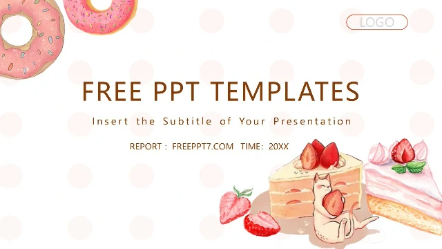 Cartoon Donut Art Style PowerPoint Templates